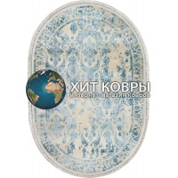 Турецкий ковер Tajmahal 06501 Крем-голубой овал